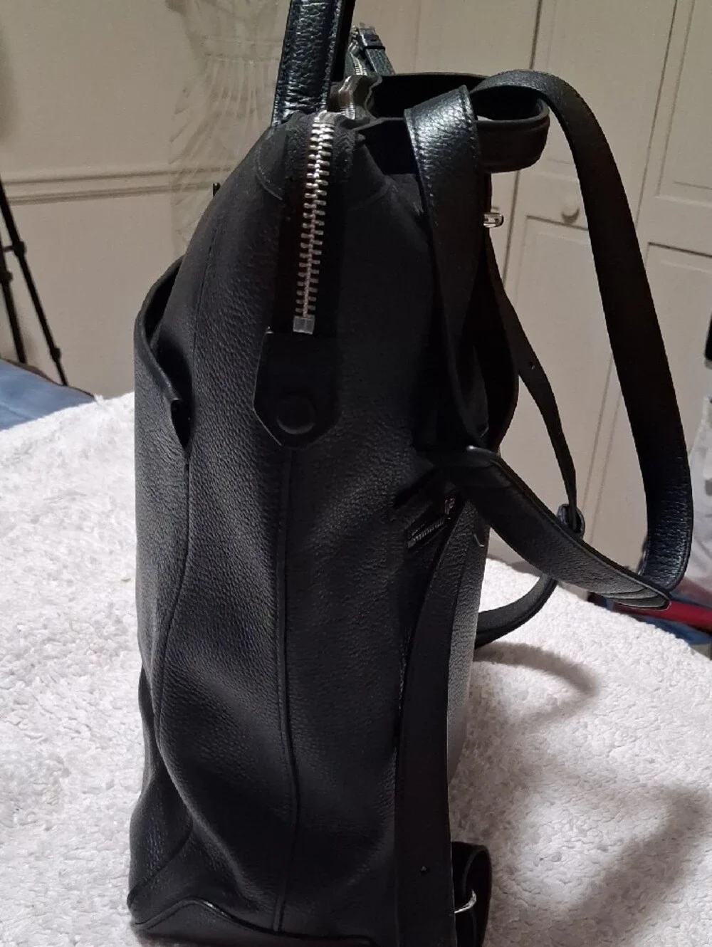 Cole Haan Black Leather Backpack Tote